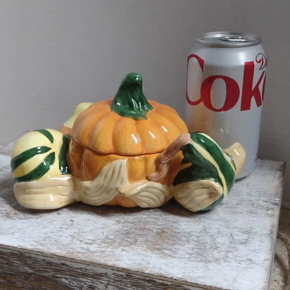Fitz & Floyd  Fall Halloween Small Candy Trinket Dish Pumpkin Gourds